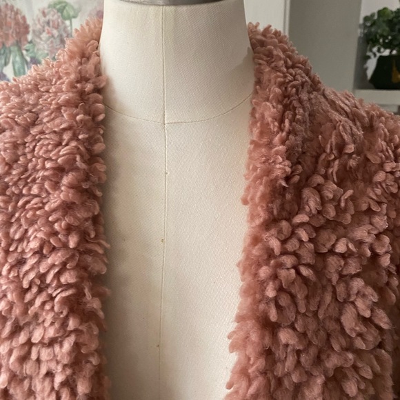 Zara jacket size S teddy bear pink fleece coat Teo pockets cozy - Picture 5 of 7